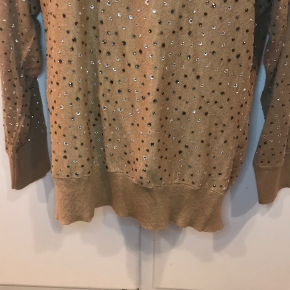 I.N.C Tan Rhinestone Long-sleeve Sweater SZ XL - Picture 4 of 7